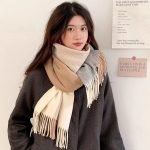 New Spliced Plaid Scarf for Women, Perfect Gift for Teachers, Korean Style, Warm & Versatile Neck Scarf for Students - Image 3