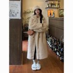 Eco-Friendly Faux Mink Fur Long Coat for Women, Thickened European Mink Fur, Loose Fit with Suit Collar - Image 8