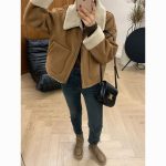 European-Style High-End Sheepskin-Lamb Wool Coat for Women, Thickened Motorcycle Jacket with Turn-Down Collar - Image 3