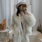 Women's Faux Fox Fur Coat - Short Style, Korean Version, Tie Design, Thick and Versatile - Image 9