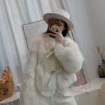 Women's Faux Fox Fur Coat - Short Style, Korean Version, Tie Design, Thick and Versatile - Image 7