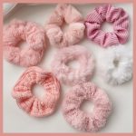 Latte Color Plush Hair Tie for Women - High Ponytail Rubber Band new Trend - Image 4