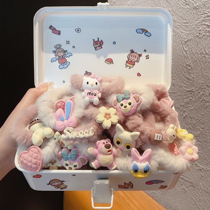 WhatsAppImage2024-11-26at11.05.23AM New Plush Cute Hair Ties for Kids | Cartoon Fur Hair Bands, Thick Elastic Headbands - Image 1
