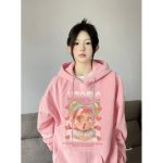 Silver Fox Fleece Cotton Hoodie for Women | Lazy Chic Art Student Pullover in Soft Pink 450GSM - Image 3