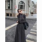 Elegant Audrey Hepburn-Inspired Midi Dress for Women | Korean Slim-Fit Long Skirt - Image 6