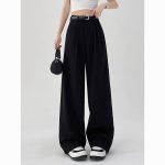 High-Waist Wide-Leg Trousers Women - Elegant Loose Straight-Leg Pants - Image 4