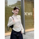 White Lace Bow Long-Sleeve T-Shirt Women - Chic Short Elegant Fall Top - Image 6