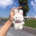 Cute Grid Rabbit Bear Keychain Pendant - Trendy & Creative Accessory for Backpack, Car Keys, Students & Couples - Image 6