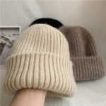 Warm Rabbit Fur Knit Hat for Women – Double-Layered, Thickened Woolen Beanie, Casual Ear-Protecting Soft Hat - Image 2