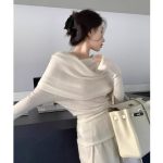 Off-Shoulder Knitted Sweater for Women | Fall New Arrival, Elegant French-Style, High-End Feel Top - Image 2