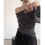 Off-Shoulder Knitted Sweater for Women | Fall New Arrival, Elegant French-Style, High-End Feel Top - Image 5