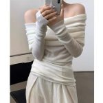 Off-Shoulder Knitted Sweater for Women | Fall New Arrival, Elegant French-Style, High-End Feel Top - Image 4