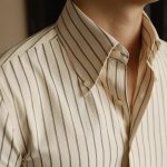 Men’s Casual Striped Long Sleeve Shirt -  Wrinkle-Resistant Slim Fit with Pointed Collar, Versatile Gentleman Shirt - Image 3