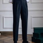 Naples Paris Buttoned Slim-Fit Business Trousers for Men - High-Waisted British Vintage Straight-Leg Casual Pants - Image 5