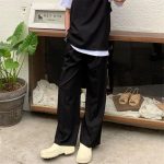 Casual Wide-Leg Trousers for Men - Loose-Fit Draping Pants, Korean & Hong Kong Style Trendy Suit Pants - Image 9