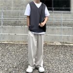 Casual Wide-Leg Trousers for Men - Loose-Fit Draping Pants, Korean & Hong Kong Style Trendy Suit Pants - Image 8