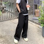 Casual Wide-Leg Trousers for Men - Loose-Fit Draping Pants, Korean & Hong Kong Style Trendy Suit Pants - Image 6