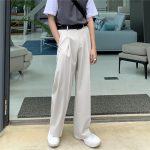 Casual Wide-Leg Trousers for Men - Loose-Fit Draping Pants, Korean & Hong Kong Style Trendy Suit Pants - Image 5