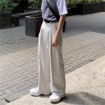 Casual Wide-Leg Trousers for Men - Loose-Fit Draping Pants, Korean & Hong Kong Style Trendy Suit Pants - Image 4