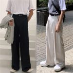 Casual Wide-Leg Trousers for Men - Loose-Fit Draping Pants, Korean & Hong Kong Style Trendy Suit Pants