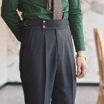 Casual Italian Retro Suit Pants for Men - Straight-Leg Naples British Business Trousers with Paris Button - Image 4