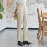 Casual Italian Retro Suit Pants for Men - Straight-Leg Naples British Business Trousers with Paris Button - Image 3