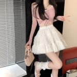 Lace Cake Skirt - High Waist White Tulle Ballet Style Puffy Skirt - Image 9