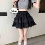 Lace Cake Skirt - High Waist White Tulle Ballet Style Puffy Skirt - Image 6