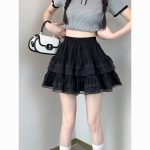 Lace Cake Skirt - High Waist White Tulle Ballet Style Puffy Skirt - Image 4