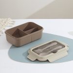 Nordic Style Microwaveable Lunch Box – PP Outer Shell with 304 Stainless Steel Compartment, Fork & Spoon Included – Portable and Leak-Proof Food Container - Image 2