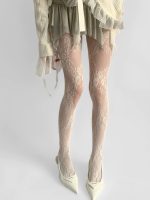 Lace Pantyhose – Hot Jacquard Mesh Tights in Melad Color Tone Stockings - Image 4