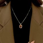 Amber Layered Gold Sweater Necklace for Women – Elegant Fall Winter Fashion Jewelry - Image 6