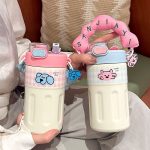 Insulated Water Bottle for Girls – High Aesthetic, Large Capacity, Kids' Portable Student Cup with Straw - Image 4