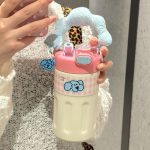 Insulated Water Bottle for Girls – High Aesthetic, Large Capacity, Kids' Portable Student Cup with Straw - Image 2