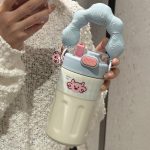 Insulated Water Bottle for Girls – High Aesthetic, Large Capacity, Kids' Portable Student Cup with Straw - Image 6