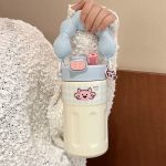 Insulated Water Bottle for Girls – High Aesthetic, Large Capacity, Kids' Portable Student Cup with Straw - Image 3