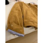 Korean Style Suede Short Jacket for Women – Fashionable Petite Outerwear Versatile Chic Top - Image 6
