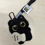 Cute Black Cat Plush Keychain – Big Eyes, Fish Hugging Cat Bag Charm, Creative Couple Keyring - Image 6