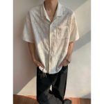 Men's Vintage Cuban Collar Polo Shirt – Loose Fit Hollow-Out Short Sleeve Top - Image 3
