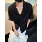 Men's Vintage Cuban Collar Polo Shirt – Loose Fit Hollow-Out Short Sleeve Top - Image 6