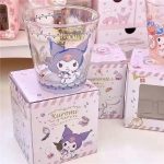 Kuromi and Cinnamoroll Glass Cup – Cute Japanese Style Drinking Cup for Milk, Juice, Water - Image 3
