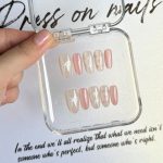 Sweet Heart Nude Press-On Nails with Bow – INS Style Elegant Fake Nail Tips - Image 2