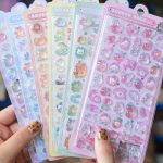 Cute 3D Cartoon Embossed Hollow Stickers Set