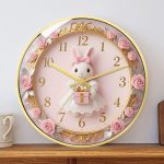Cute Rococo Bunny Silent Wall Clock - Image 4