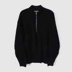 Men’s Stand Collar Half-Zip Knit Sweater – American Street Style - Image 9
