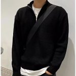 Men’s Stand Collar Half-Zip Knit Sweater – American Street Style - Image 3