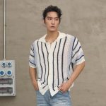 Men’s Retro Color-Block Knit Cardigan T-Shirt – Dopamine Hollow Design - Image 7