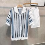Men’s Retro Color-Block Knit Cardigan T-Shirt – Dopamine Hollow Design - Image 3