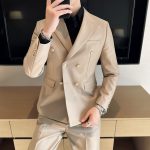 White Double-Breasted Men’s Suit 3-Piece Slim Fit Formal Tuxedo - Image 20