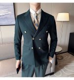 White Double-Breasted Men’s Suit 3-Piece Slim Fit Formal Tuxedo - Image 9